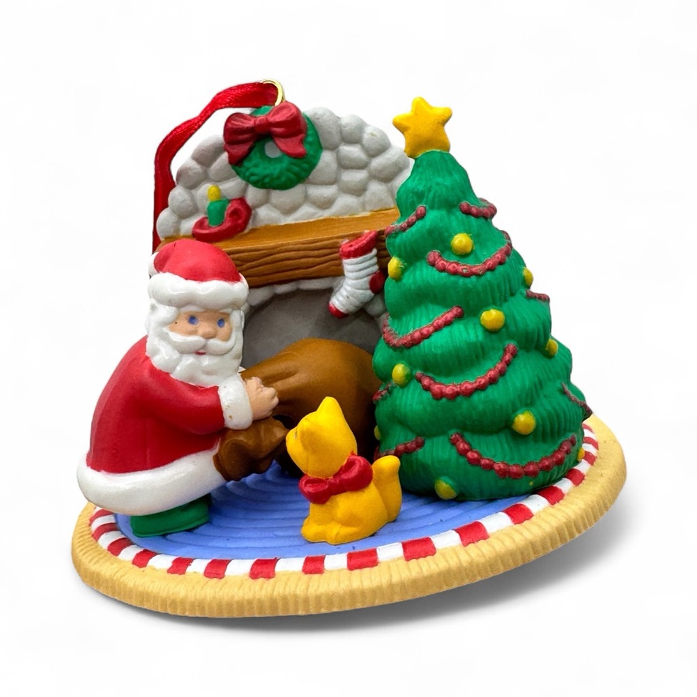 Vintage Avon Gift Collection Christmas with Santa Ornament Delivering Gifts